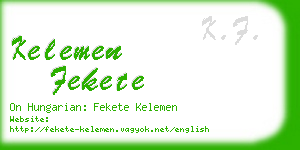 kelemen fekete business card